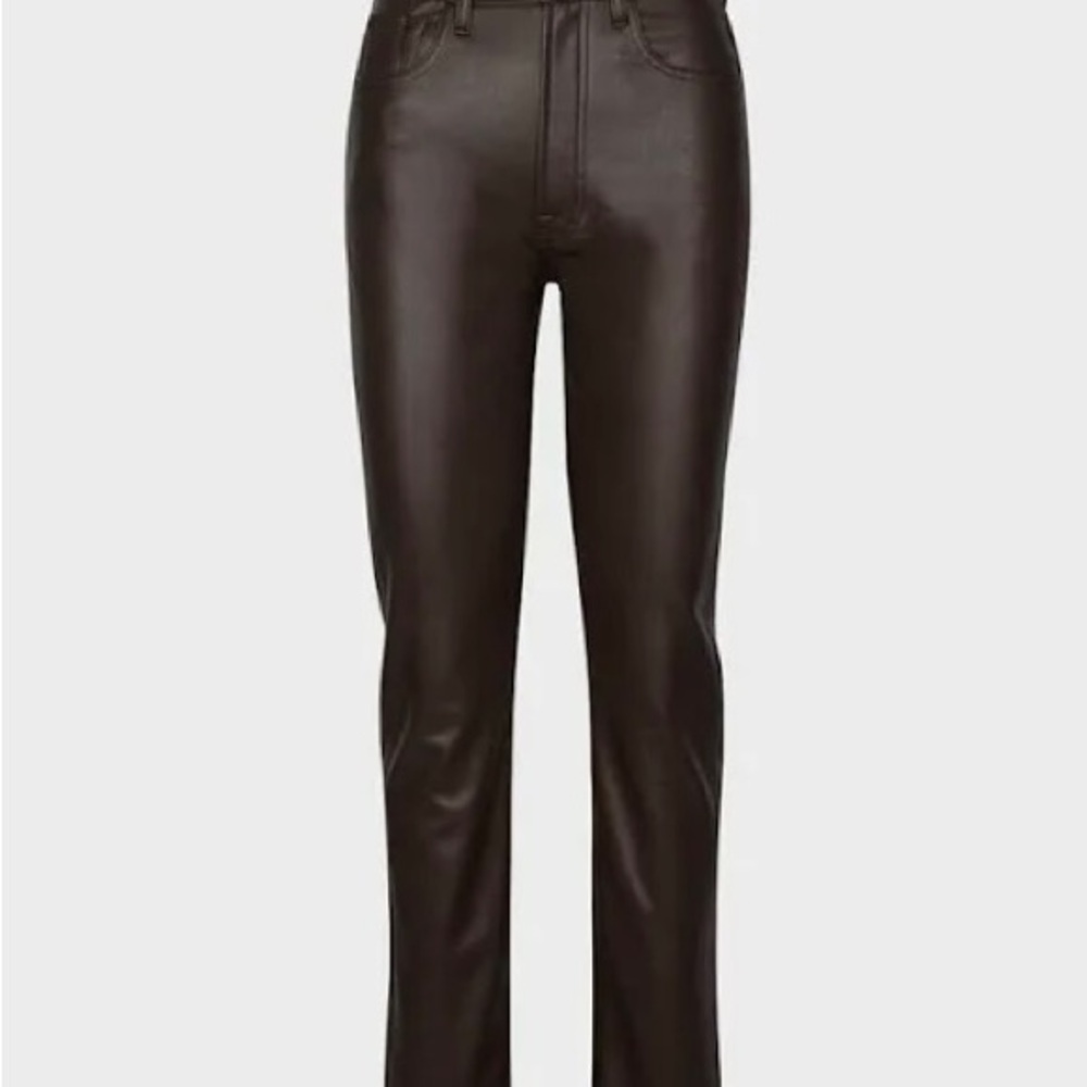 7 For All Mankind Straight Leg Faux Leather Pants. NWT.